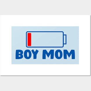 Boy Mom Mothers Day Battery Design Posters and Art